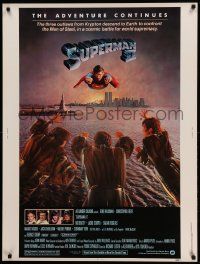 8z383 SUPERMAN II 30x40 '81 Christopher Reeve, Terence Stamp, great artwork over New York City!