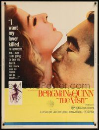 8z392 VISIT style B 30x40 '64 close-ups of Ingrid Bergman & Anthony Quinn!