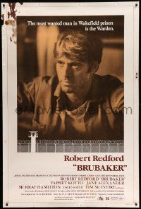 8z200 BRUBAKER 40x60 '80 warden Robert Redford is the most wanted man in Wakefield prison!