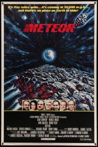 8z217 METEOR 40x60 '79 Sean Connery, Natalie Wood, cool sci-fi artwork by Michael Whipple!