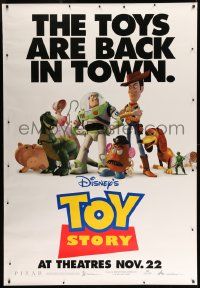 8z163 TOY STORY bus stop '95 Disney & Pixar, great image of Buzz, Woody, the toys are back!