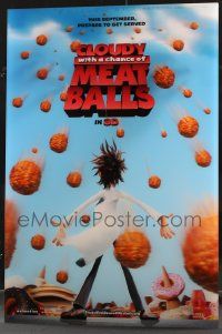 8z016 CLOUDY WITH A CHANCE OF MEATBALLS lenticular 1sh '09 Bill Hader, Anna Faris, cute animation!