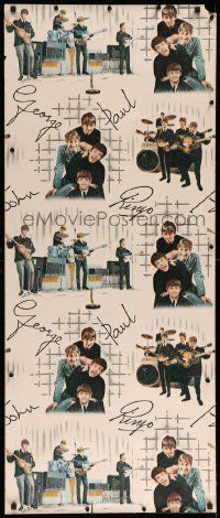 8z243 BEATLES 21x50 Canadian wallpaper '60s images of the band with facsimile signatures!