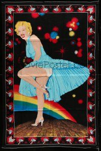 8z140 MARILYN MONROE 38x57 blanket '80s super sexy iconic full-length pose with rainbow background