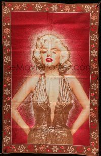 8z137 MARILYN MONROE 34x54 blanket '80s super sexy full-length pose over red background!