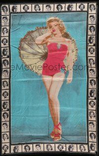 8z138 MARILYN MONROE 35x54 blanket '80s super sexy full-length pose with umbrella!