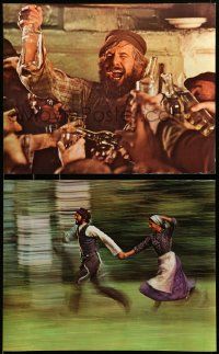 8z114 FIDDLER ON THE ROOF 12 color 15.75x19.75 stills '71 cool art of Topol & cast by Ted CoConis!