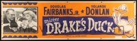 8z180 MR DRAKE'S DUCK paper banner '51 Douglas Fairbanks Jr's duck lays radioactive eggs!