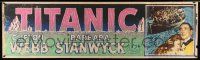 8z191 TITANIC paper banner '53 great artwork of Clifton Webb, Barbara Stanwyck & legendary ship!