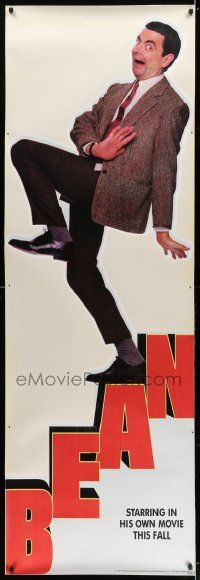 8z290 BEAN 24x72 static cling poster '97 full-length wacky Rowan Atkinson in Hollywood!