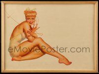 8z134 GEORGE PETTY 15x20 framed art print '41 sexy blonde on phone from Esquire Magazine!