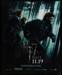 8z264 HARRY POTTER & THE DEATHLY HALLOWS PART 1 mylar 47x57 special '10 Radcliffe, Grint & Watson!
