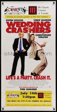 8z281 WEDDING CRASHERS premiere advance 24x48 special '05 hard partying Owen Wilson & Vince Vaughn