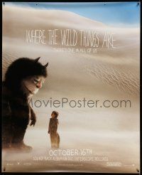 8z282 WHERE THE WILD THINGS ARE DS 47x57 special '09 Spike Jonze, cool image of monster!