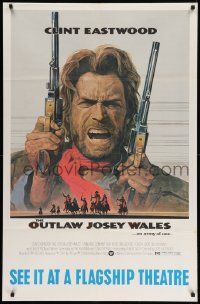 8z321 OUTLAW JOSEY WALES half subway '76 Clint Eastwood is an army of one, double-fisted art!