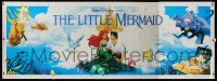 8z295 LITTLE MERMAID vinyl banner '89 Disney underwater cartoon, cool wider image of Ariel & cast