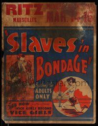 8z073 SLAVES IN BONDAGE local theater jumbo WC '38 see how nice girls become vice girls, sexy art!