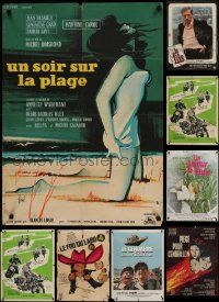 9a330 LOT OF 10 FORMERLY FOLDED 23x32 FRENCH POSTERS '60s-80s cool different movie images!