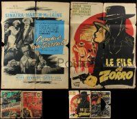 9a051 LOT OF 10 FOLDED 24X31 FRENCH POSTERS '50s-60s great artwork from a variety of movies!