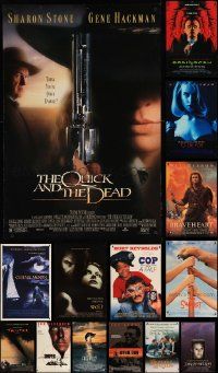 9a571 LOT OF 16 UNFOLDED MOSTLY DOUBLE-SIDED MOSTLY 27X40 ONE-SHEETS '90s cool movie images!