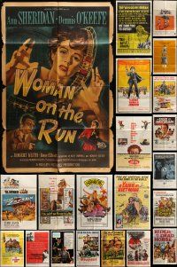 9a173 LOT OF 48 FOLDED ONE-SHEETS '50s-80s great images from a variety of different movies!