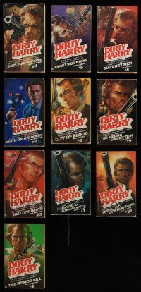 9a012 LOT OF 10 DIRTY HARRY PAPERBACK BOOKS '80s great stories with Clint Eastwood cover art!