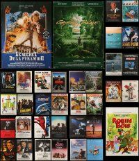 9a311 LOT OF 35 FORMERLY FOLDED FRENCH POSTERS '70s-90s great images from different movies!