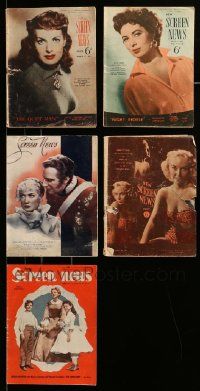 9a025 LOT OF 5 AUSTRALIAN SCREEN NEWS MOVIE MAGAZINES '50s-60s great images & information!