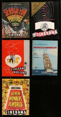 9a039 LOT OF 5 CINERAMA SOUVENIR PROGRAM BOOKS '50s Search for Paradise, 7 Wonders of the World!