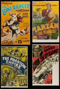 9a076 LOT OF 6 REPRO SERIAL PRESSBOOKS '80s Lone Ranger, Tarzan the Fearless & more!