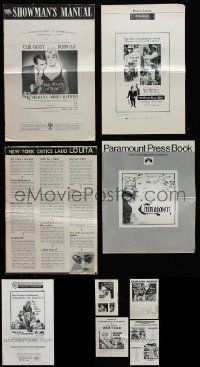 9a259 LOT OF 9 CUT PRESSBOOKS AND SUPPLEMENTS '50s-70s advertising for a variety of movies!