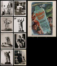 9a393 LOT OF 9 MUMMY'S GHOST REPRO 8X10 STILLS '70s all w/Lon Chaney +candids & color poster art!