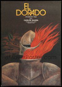9b258 EL DORADO Czech 12x17 '88 cool different art of flaming suit of armor by Tomanek!