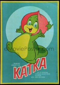 9b265 KATY CATERPILLAR Czech 11x16 '85 Spanish animation, cute cartoon artwork by Alexej Jaros!