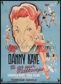 9b319 KID FROM BROOKLYN Danish '48 Lundvald art of Danny Kaye, sexy Virginia Mayo, Vera-Ellen!