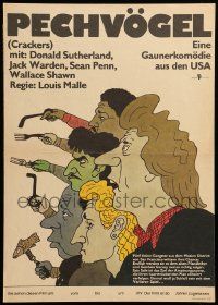 9b091 CRACKERS East German 11x16 '85 Donald Sutherland, Louis Malle, completely different artwork!