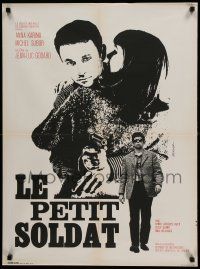 9b468 LE PETIT SOLDAT French 24x32 '63 Jean-Luc Godard, Anna Karina, Michel Subor!