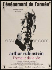 9b471 LOVE OF LIFE French 23x32 '69 conductor Arthur Rubinstein, cool artwork by Rene Ferracci!