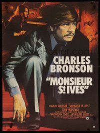9b485 ST. IVES French 23x31 '76 different art of Charles Bronson & sexy Jacqueline Bisset!