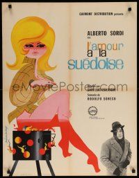 9b486 TO BED OR NOT TO BED French 24x31 '65 Alberto Sordi, cool Jouineau Bourduge art of hot woman
