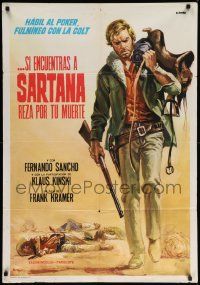 9b192 GUNFIGHTERS DIE HARDER export Italian 1sh '68 Casaro spaghetti western art of Gianni Garko!