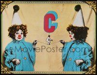 9b137 CYRK Polish 27x35 '79 Danuta Schejbel & Dominic Klimowski art of two clown children!