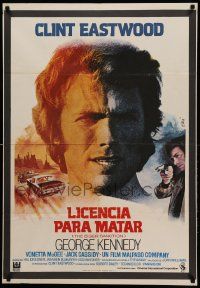 9b524 EIGER SANCTION Spanish '76 Clint Eastwood's lifeline was held by the assassin he hunted!