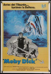 9b557 MOBY DICK Spanish R78 John Huston, great different art of Gregory Peck & the giant whale!