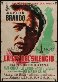 9b566 ON THE WATERFRONT Spanish '55 directed by Elia Kazan, classic Marlon Brando, MCP art!