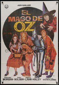 9b598 WIZARD OF OZ Spanish R82 art of Judy Garland, Lahr, Bolger, Haley & Hamilton by Jano!