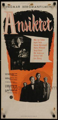 9b045 MAGICIAN Swedish stolpe '58 Ingmar Bergman's classic Ansiktet, Max Von Sydow, Ingrid Thulin!