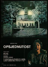 9b364 AMITYVILLE II Yugoslavian 18x26 '82 The Possession, cool image of haunted house!