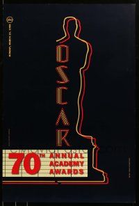 9c010 70TH ANNUAL ACADEMY AWARDS 24x36 1sh '98 cool image of the Oscar Award as a neon theater sign!