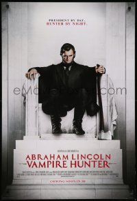 9c023 ABRAHAM LINCOLN: VAMPIRE HUNTER style B int'l advance DS 1sh '12 Walker in statue pose!
